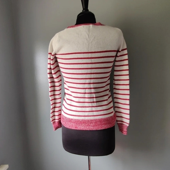 Gap Red and Cream Striped Sweater - Picture 4 of 5